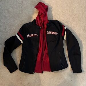 Harley-Davidson 2-in-1 Removable Vest Black and Red Jacket